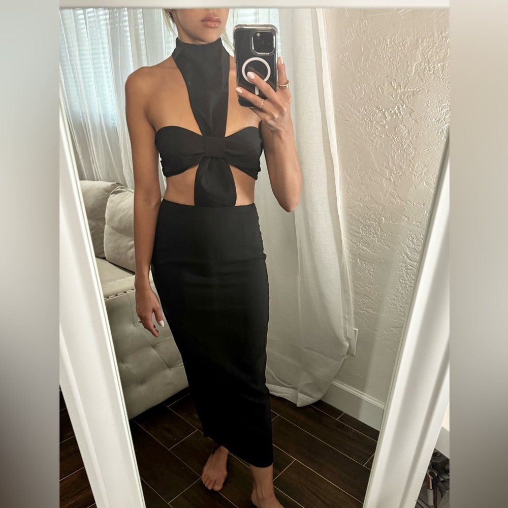 XS Runaway the Label Black Bodycon Midi Dress